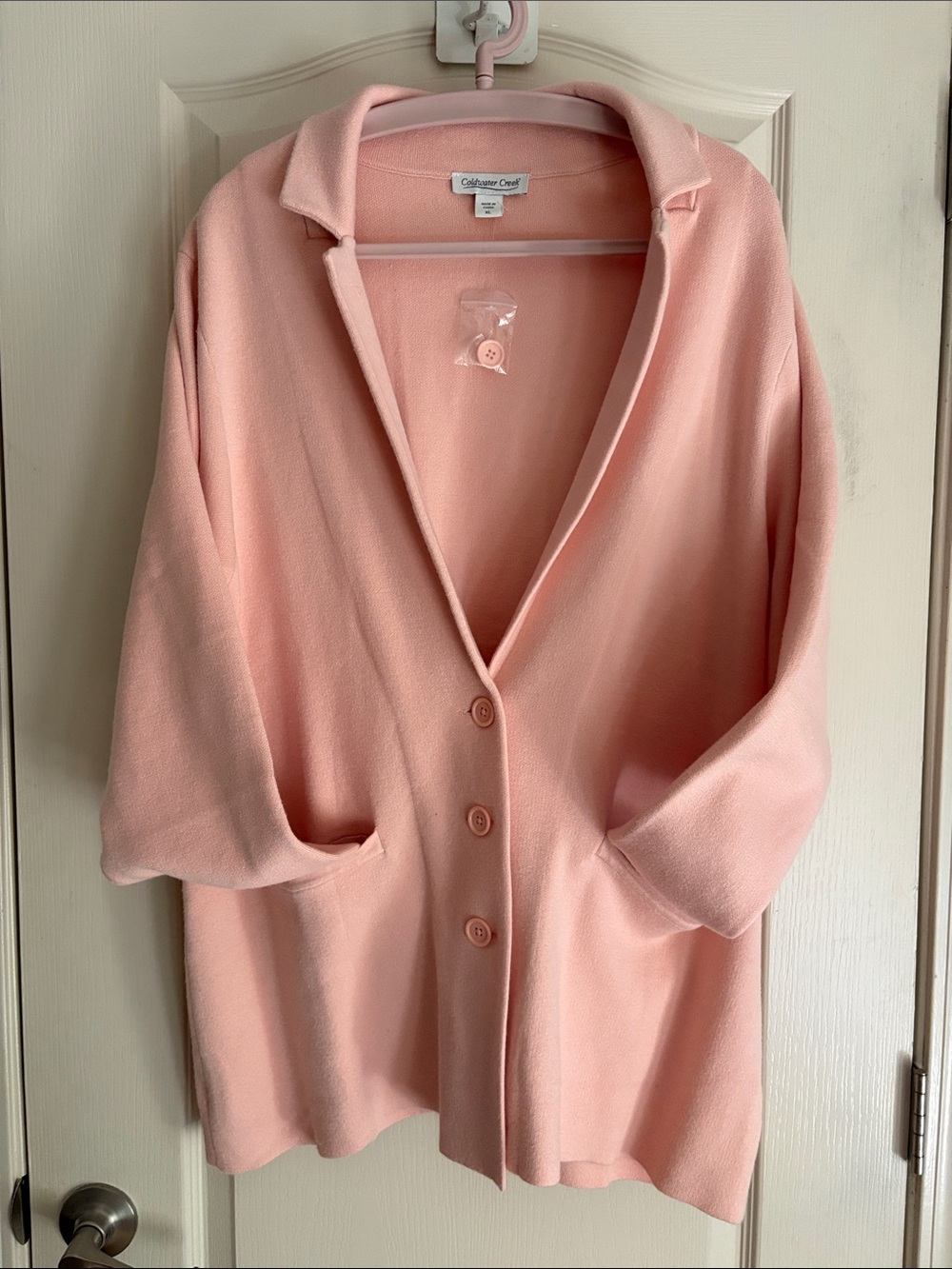 Coldwater Creek Blush Pink Button-Front Cardigan